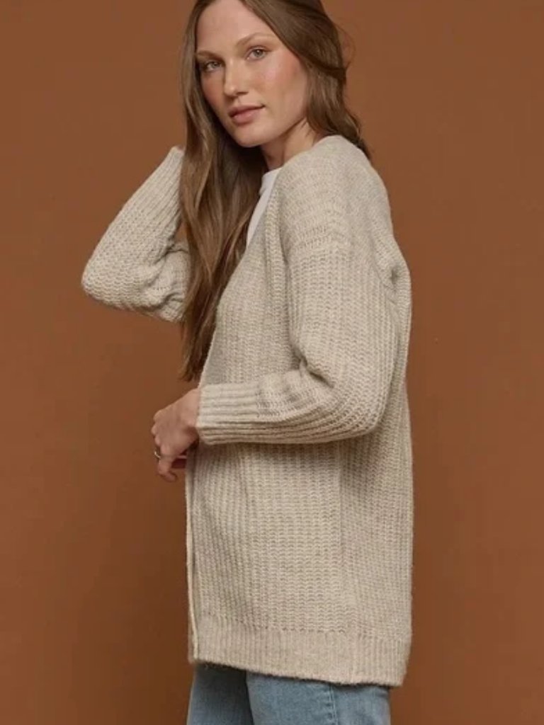 Nwt Tradlands Oatmeal Heather Judith Cocoon Wool Cardigan In Women's 1x — image 7 of 8